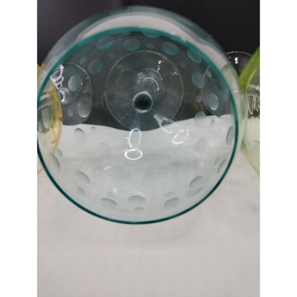 Set Of 3 Mikasa Cheers Pastel Large Balloon Wine Glasses Etched 9 1/2” - Picture 8 of 16